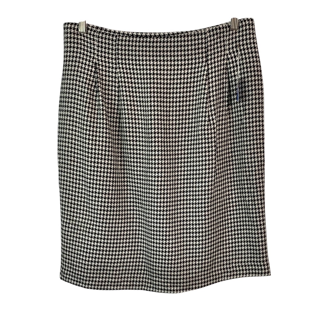 MICHELLE STUART Vintage Houndstooth Wool Blend Pencil Skirt Sz 14